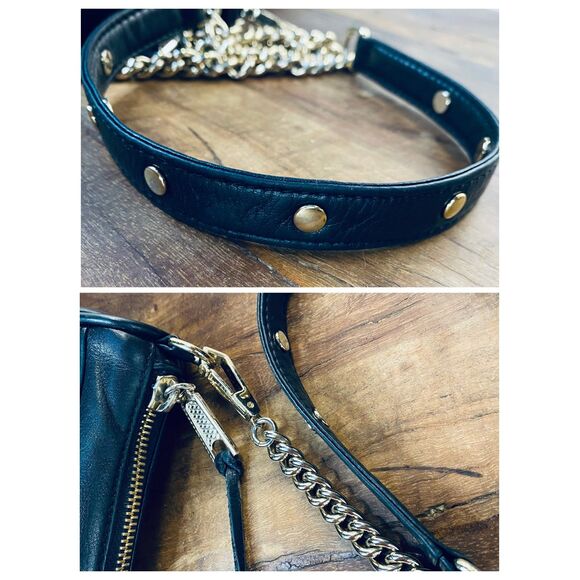 REBECCA MINKOFF M.A.C. Black Leather Large Crossbody Shoulder Clutch Bag - Picture 8 of 15